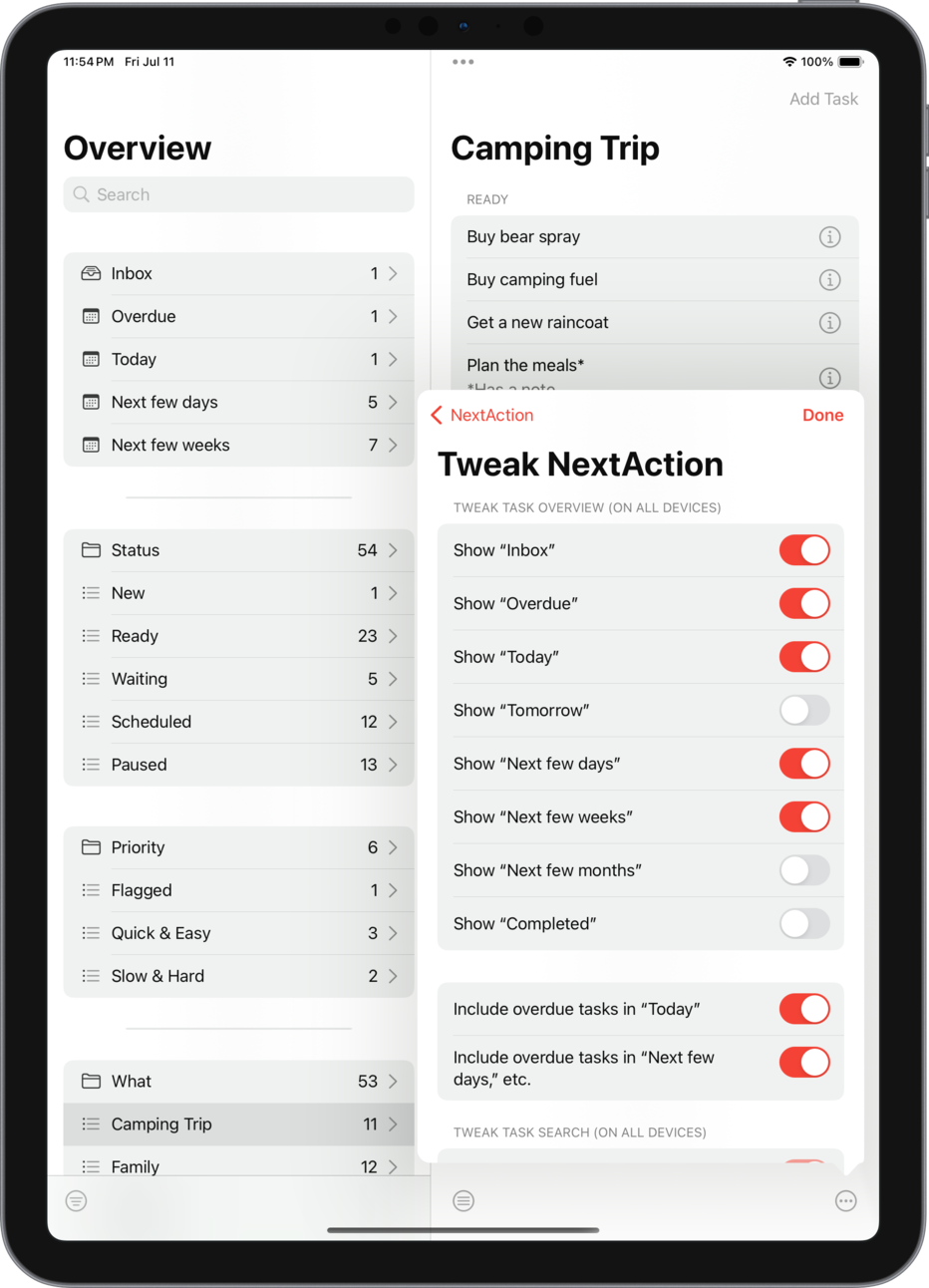 Tweak NextAction